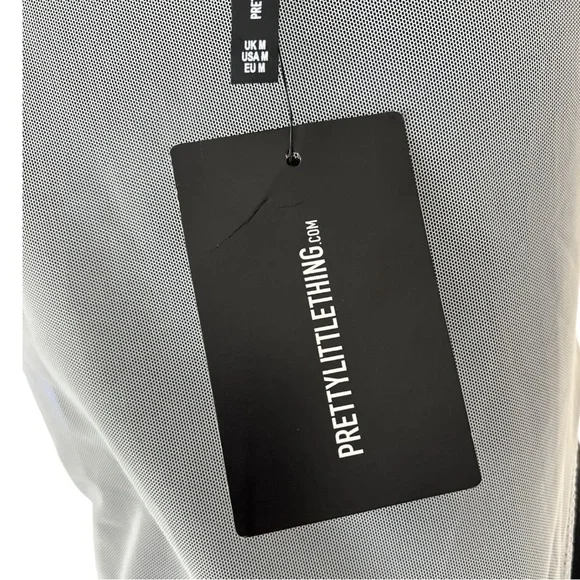 PrettyLittleThing White Sheer Cut Out One Shoulder Maxi Dress - Size M - NWT - Picture 7 of 7